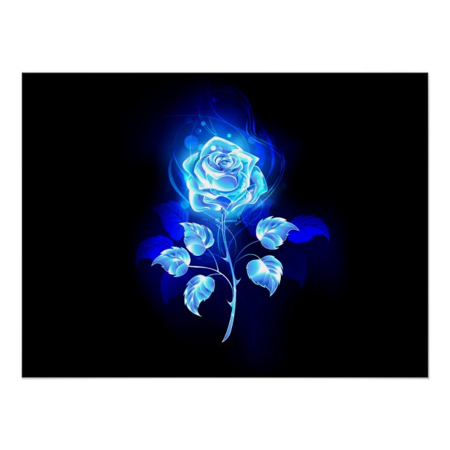 Burning Blue Rose Poster (Front)