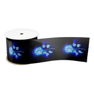 Burning Blue Rose Satin Ribbon