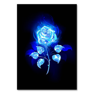 Burning Blue Rose Table Number