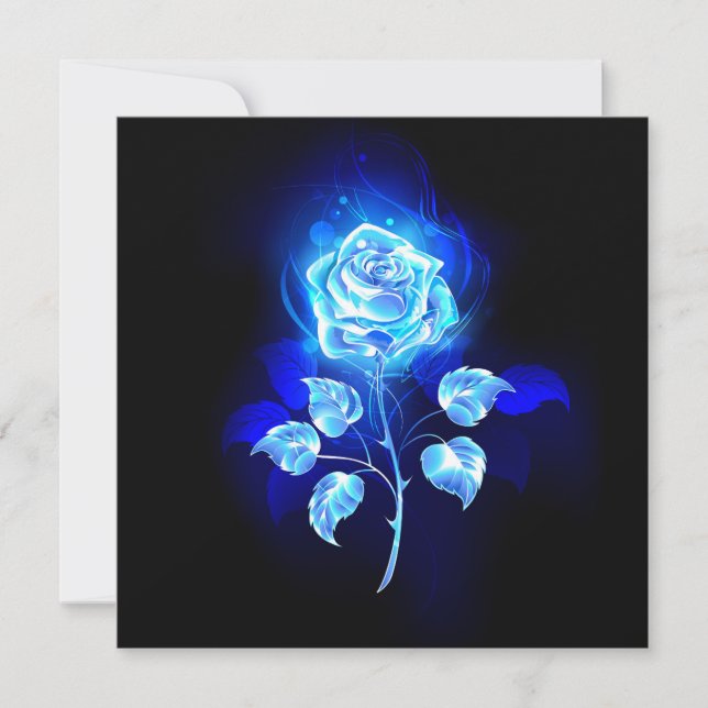 Burning Blue Rose Thank You Card (Front)