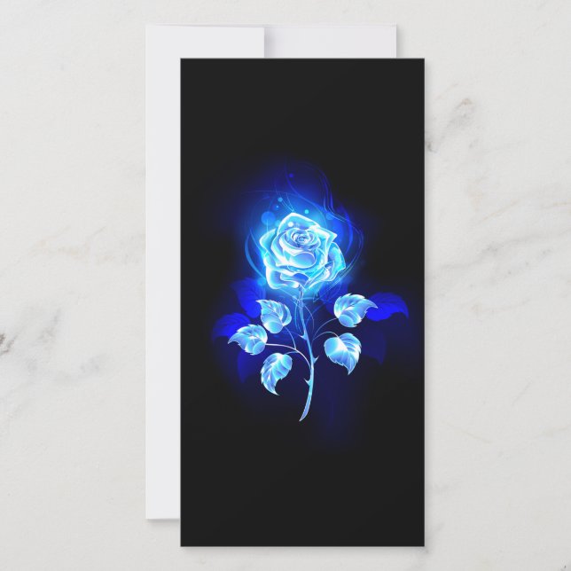 Burning Blue Rose Thank You Card (Front)