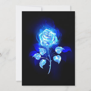 Burning Blue Rose Thank You Card