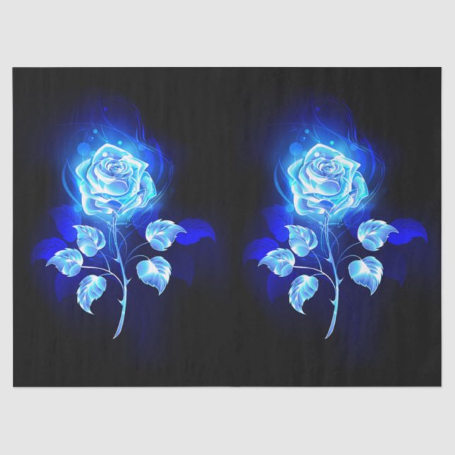 Burning Blue Rose Tissue Paper (Front)