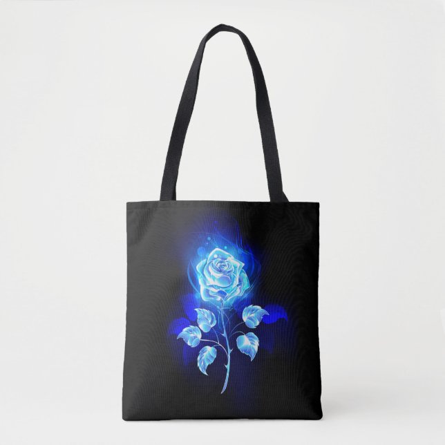Burning Blue Rose Tote Bag (Front)