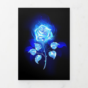 Burning Blue Rose Tri-Fold Invitation