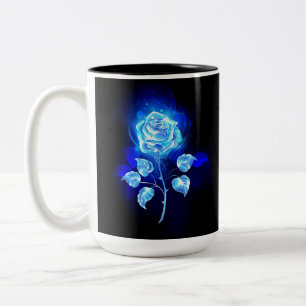 Burning Blue Rose Two-Tone Coffee Mug