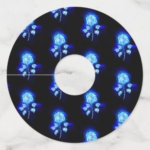Burning Blue Rose Wine Glass Tag