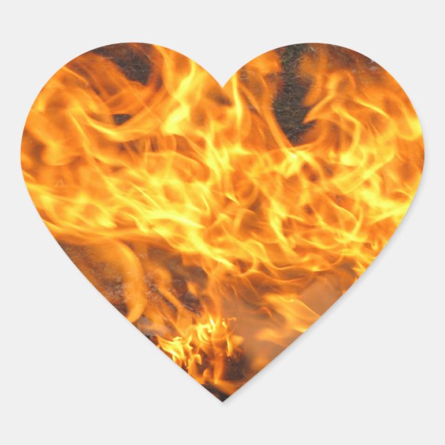 Burning Brush Heart Sticker (Front)