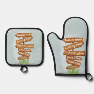 Burning Bush Oven Mitt & Pot Holder Set