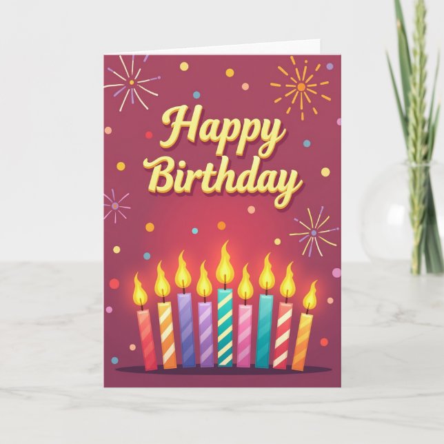 Burning Candle Birthday Card (Front)