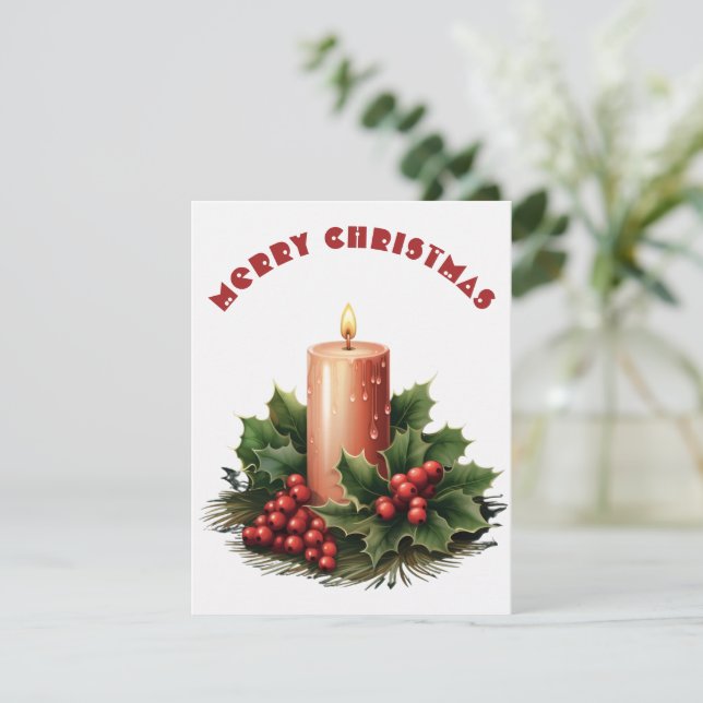 Burning Candle - Christmas Card (Standing Front)