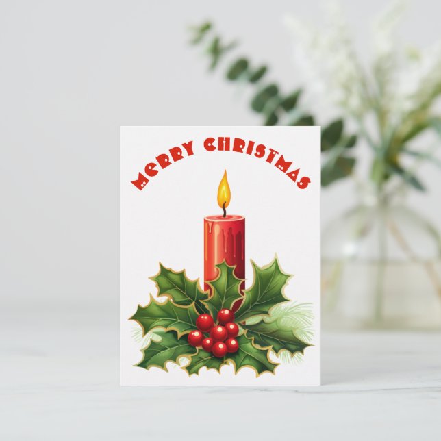 Burning Candle - Christmas Card (Standing Front)