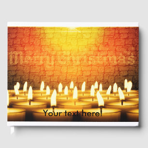 Burning candles - Merry Christmas Guest Book