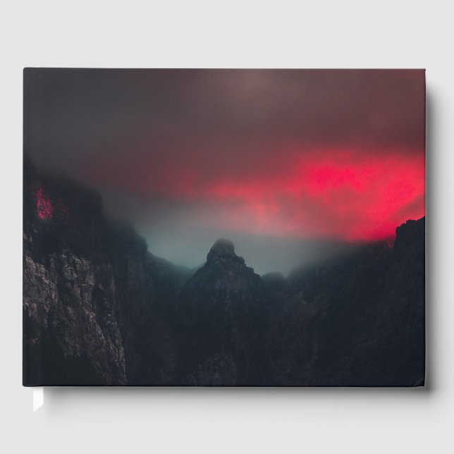 Burning clouds, fog and mountains guest book (Front)