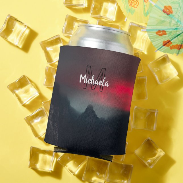 Burning clouds, fog and mountains monogram in sky can cooler (In Situ Summer)