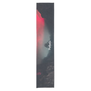 Burning clouds, fog and mountains monogram short table runner