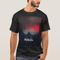 Burning clouds, fog and mountains monogram
