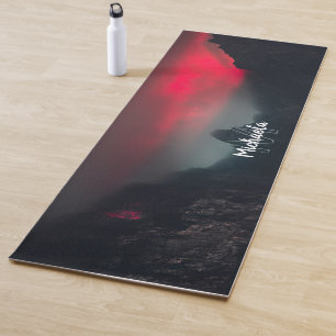 Burning clouds, fog and mountains monogram yoga ma yoga mat