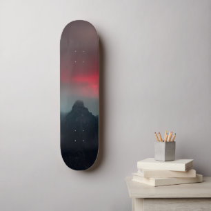 Burning clouds, fog and mountains skateboard