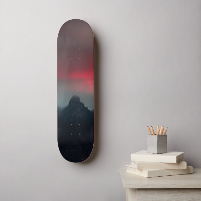 Burning clouds, fog and mountains skateboard (Wall Art)