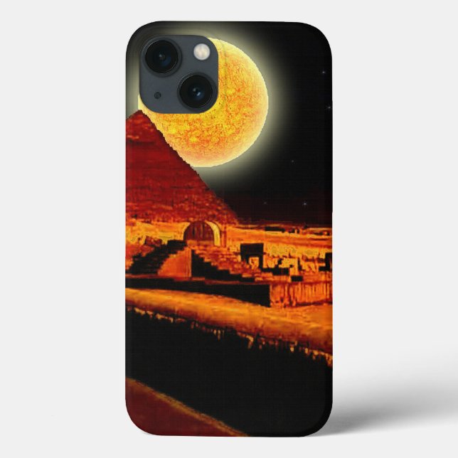 Burning Desert Sun & Egyptian Giza Pyramids Case-Mate iPhone Case (Back)