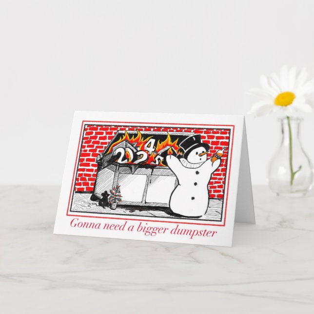 Burning Dumpster holiday card (Small Plant)