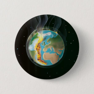 Burning Earth 6 Cm Round Badge