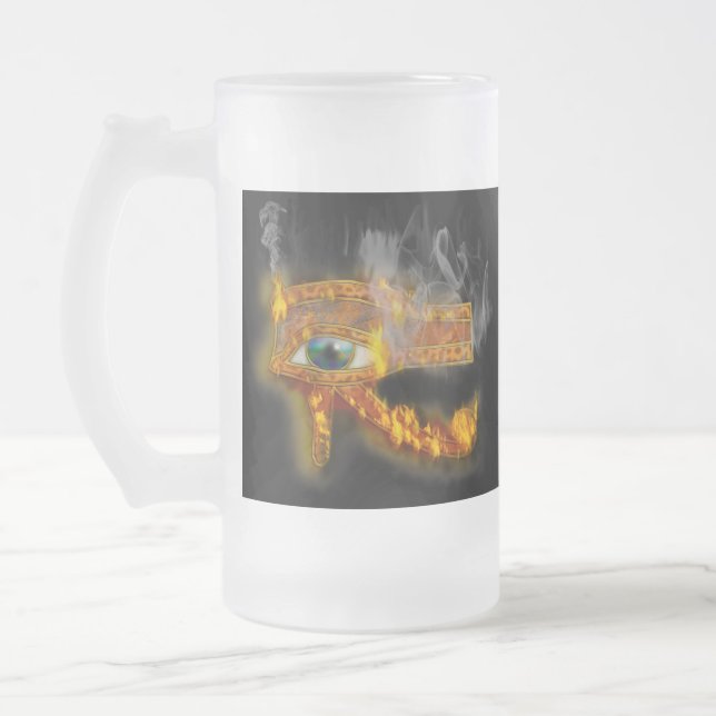 Burning Eye of Horus Ancient Egyptian Art Mug (Left)