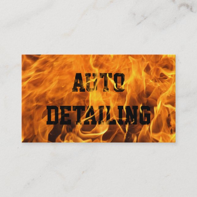Burning Fire Auto Detailing Business Card (Front)