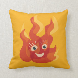 Burning Fire Flame Happy Character Cushion