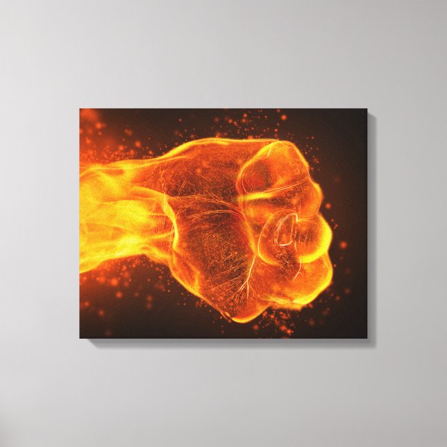 Burning Fist Canvas Print (Front)