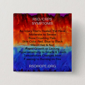Burning Flames & Freezing Ice Storms RSD SYMPTOMS 15 Cm Square Badge