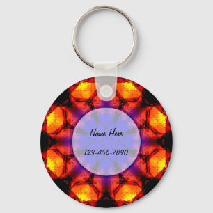 Burning Flower Mandala Key Ring