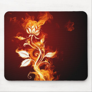 Burning flower mouse mat
