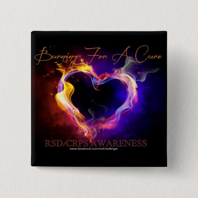 Burning For A Cure Awareness Button (Front)