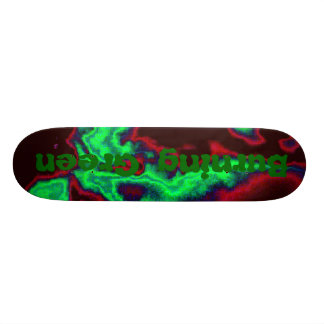 Burning Green Skateboard