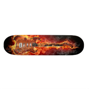 Burning Guitar Skateboard