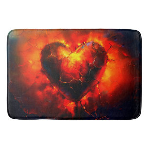 Burning Heart Bath Mat
