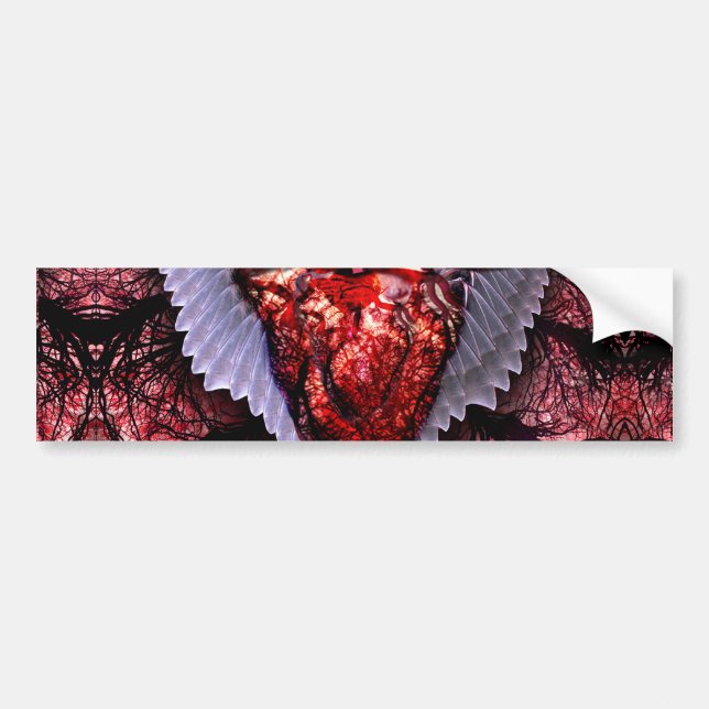 Burning Heart Bumper Sticker (Front)