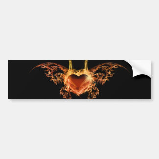 Burning Heart Bumper Sticker