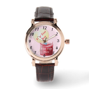 burning heart shaped flame romantic watch