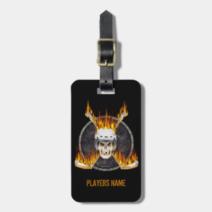Burning Hockey Sticks Luggage Tag