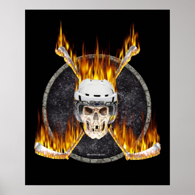 Burning Hockey Sticks poster (Front)