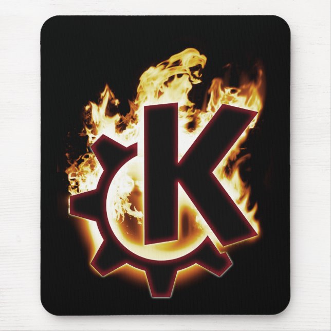 Burning KDE Linux icon Mouse Pad (Front)