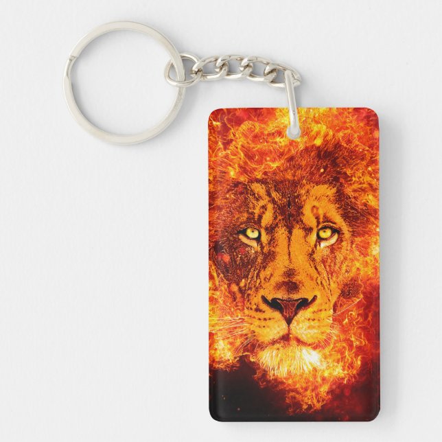 Burning Lion of Judah Key Ring (Front)