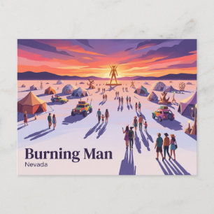 Burning Man, Black Rock Desert, Nevada USA Postcard