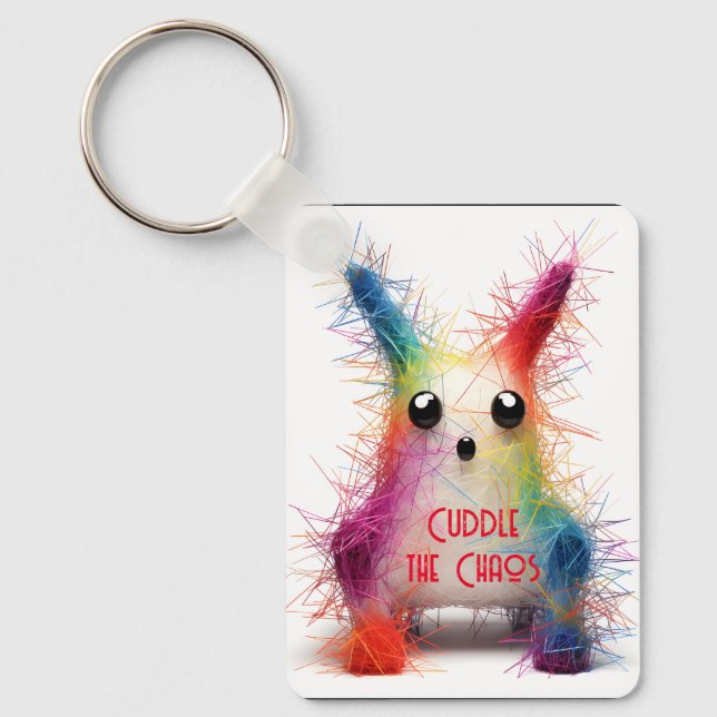 Burning Man Cuddle the Chaos Key Ring (Front)