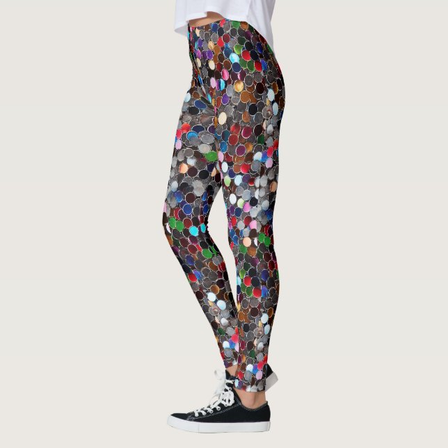 Burning Man multi colour sequins Leggings (Left)
