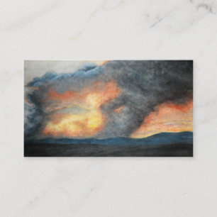 burning mountains (watercolor) business card