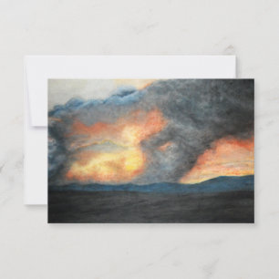 burning mountains (watercolor) invitation